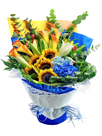 Florist Flower Bouquet - Graduation Flower Bouquet Sun Flower 3 - L144718 Photo