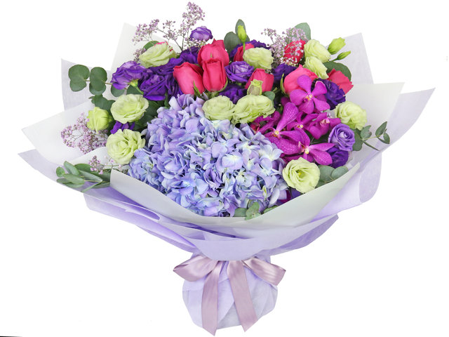 Florist Flower Bouquet - Hydrangea Rose Flowers Shop Bouquet QW01 - B2S1002A3 Photo