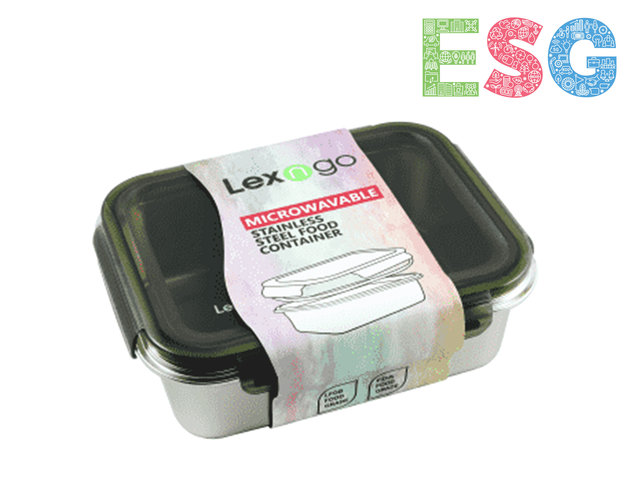 Gift Accessories - Lexngo Microwavable 316L Stainless Steel Container with PP Lid - 1300ml - EX1021A5 Photo