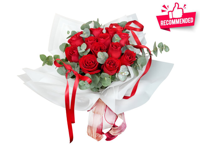 Valentines Day Flower n Gift - Valentine's 12 Red Roses Bouquet AR07 - BV2S0205A2 Photo