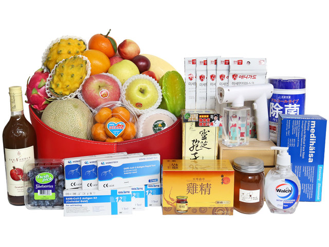 Wine n Food Hamper - WFH Virus Protect & Antigen Rapid Test Gift Fruit Hamper AN19 - AVH0223A3 Photo